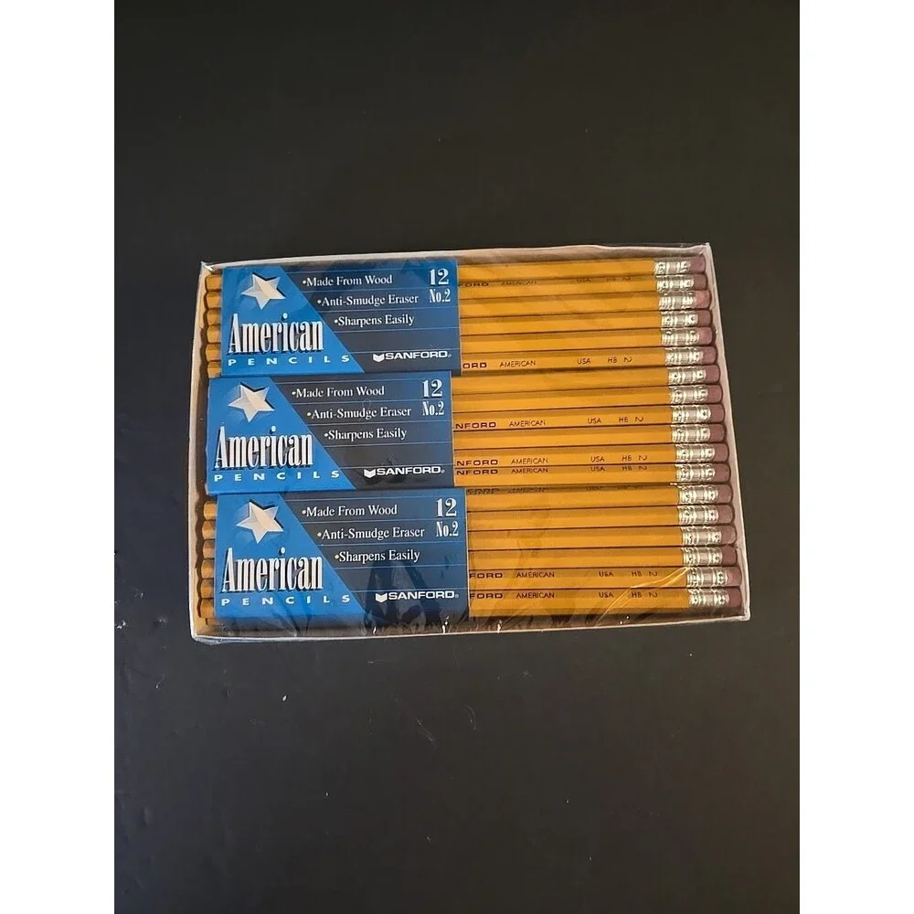 Sanford American Pencils No 2 HB Real Wood 72pk Made USA NOS Vintage Anti-smudge